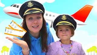 Ruby and Bonnie pretend to be an aircraft pilot