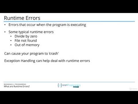 8  What are Runtime Errors