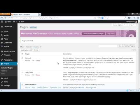 a100303: Installing WooCommerce, WooCommerce Pages
