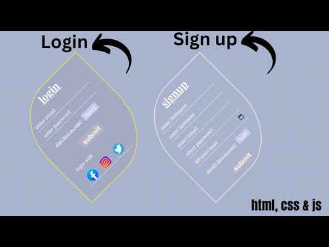 Login and Sign up Form Using HTML, CSS and Js