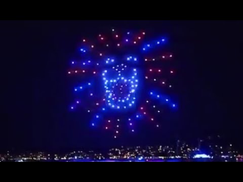 Spectacular drone "fireworks" display in Zürich.
