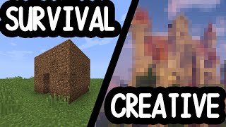 Survival vs. Creative mode MINECRAFT BUILDING