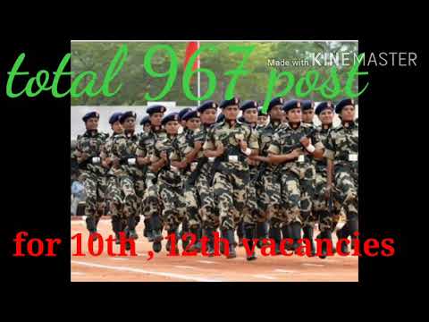 CRPF NEW 967 VACANCIES 2020-21 FOR 10th &12th my job my trick