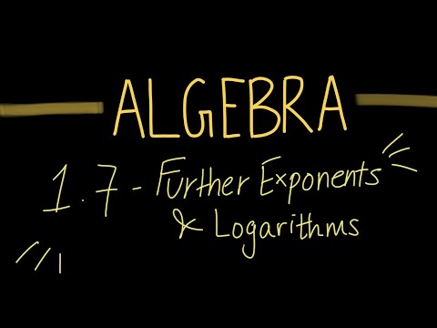 Unit 1.7 - Algebra - Further Exponents & Logarithms