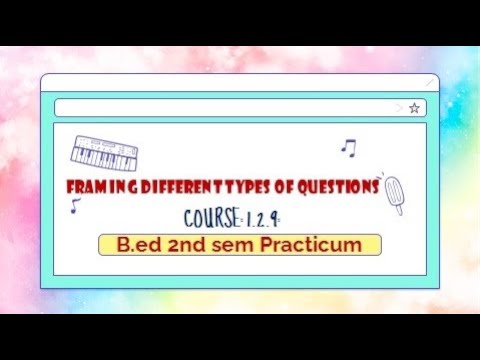 B.ed 2nd sem Practicum|FRAMING DIFFERENT TYPES OF QUESTIONS| COURSE:1.2.9| WBUTTEPA| ENGLISH MEDIUM