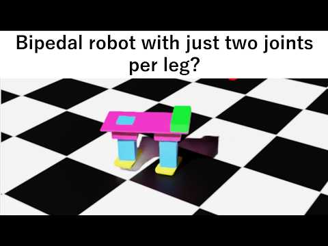 Bipedal Robot With Just Two Joints Per Leg?