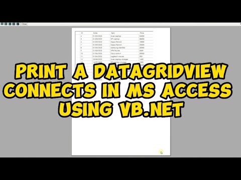 How to print datagridview in VB.Net | connects in MS Access | with Print preview |