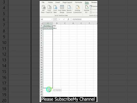 Super Easy Way of Weekdays Excel Trick || Subscribe For More #shorts #shortsexcel #shortsfeed