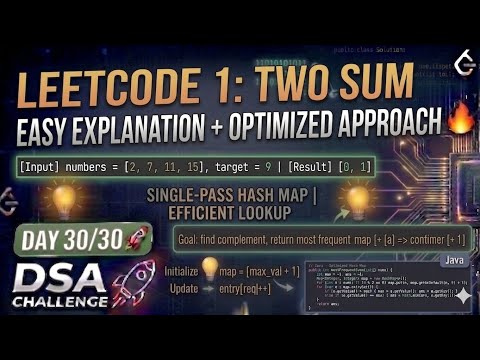 LeetCode 1: Two Sum in Java 🚀 | Easy Explanation + Optimized Approach | Day 30/30