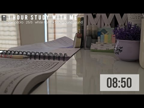 🌁Study with me | 25/5 POMODORO | cozy atmosphere + white noise + background sound🖇 #studywithme