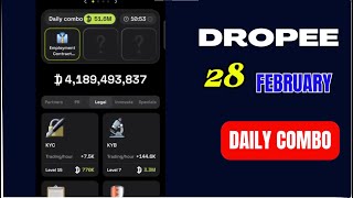 Dropee Daily Combo February 28| Latest Daily Combo Card Update | New Dropee Daily Combo List