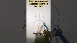 how to draw regular heptagon inscribed in a circle#heptagon#shorts#ytshorts#viral#geometricconstruct