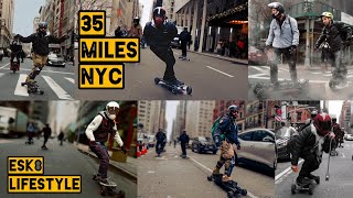 Just slayed 35 miles of electric odyssey across the heart of New York City Esk8 Lifestyle