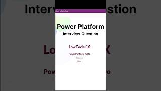 Interview Questions #shorts #powerplatform #powerapps #canvasapp #interview #youtubeshorts