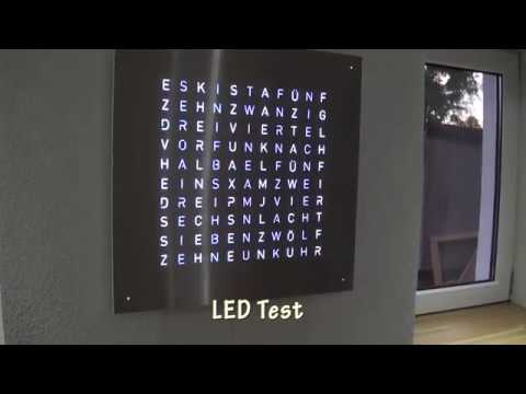 Wortuhr mit Bluetooth Steuerung Wordclock with Bluetooth control for iOS and Android