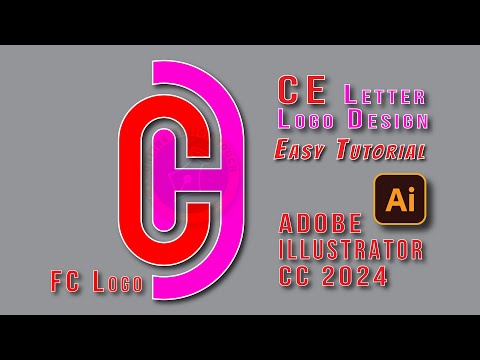 "CE" 2 letter logo ideas | Adobe illustrator logo design tricks