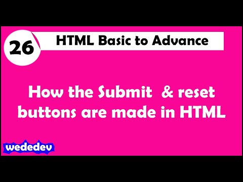 HTML Tutorial ||  submit and reset button  ||  Part- 26