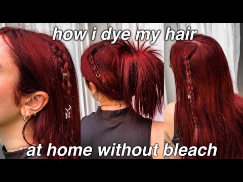 how I dye my hair red at home without bleach | my hair colour routine | cherry coke hair