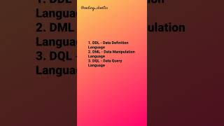 Subsets of SQL #coding #sql #ytshorts #dbms #shortvideo