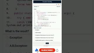 Exception Handling java programming question#code #javaprogramming#javatutorial #learnjava#javaquest