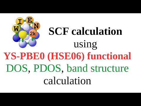 WT22: SCF calculation, plot DOS, PDOS and band structure using YS-PBE0  functional with WIEN2k