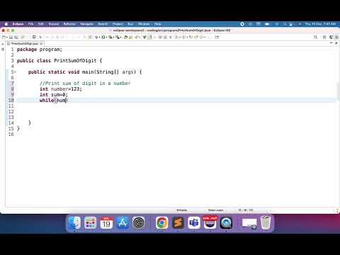 Print Sum of Digit in a number | Java program