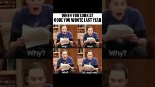 Reading Your Old Code Be Like… 😩💀 #shorts#codingmeme #viral #trending #memes