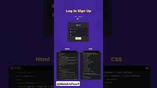 Flippable Login/Sign up form shorts #viralvideo #viral #shorts #webdevelopment #webartificer1 #html