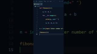 Fibonacci in python #python #learnpython #programming
