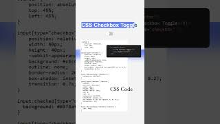CSS Checkbox Toggle #html #css #shorts #frontenddeveloper