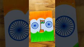 Indian Flag Drawing 🇮🇳 Cute Tricolour craft #shorts #youtubeshorts #happyindependenceday
