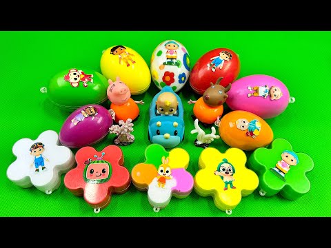 Mixing for Rainbow Eggs in SLIME with Pinkfong 🌈 Satisfying ASMR Coloring