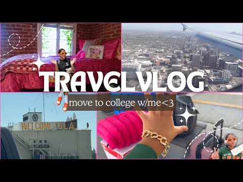 COLLEGE MOVE-IN ᥫ᭡ | TRAVEL VLOG | packing for LA, airport talks, dorm tour, new friends, etc.