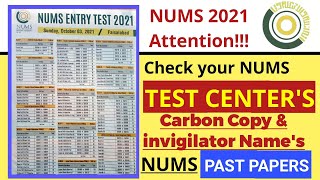 NUMS Test Centers Details/Full Candidates and Centers List/NUMS Test 2021 Breaking News/AMC/CMH/NUMS
