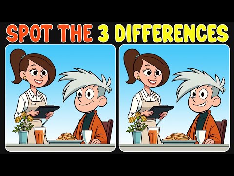 Spot The Difference : Only IQ 140+ to Find 3 Differences | Find The Difference #55