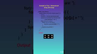Example of Two - Dimensional Array (2D Array) #2DArray
