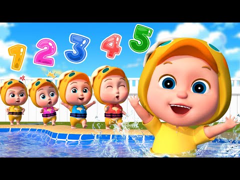 5 Little Ducks | Swimming Safety Rules | Nursery Rhymes & Kids Songs - RoyalCoco