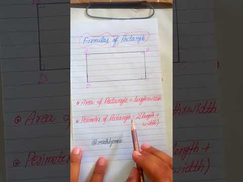 Formulas of Rectangle #mathforbeginners #rectangle #areaofrectangle #perimeterofrectangle