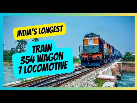 INDIAs Longest freight train Rudrastra With 7 wag9 locomotive, 6 मालगाड़ी को एक साथ चलाया।