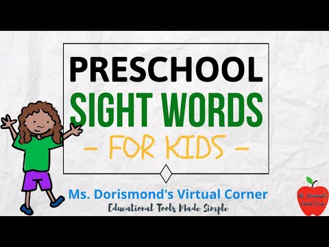 📖 Preschool Sight Words for Kids