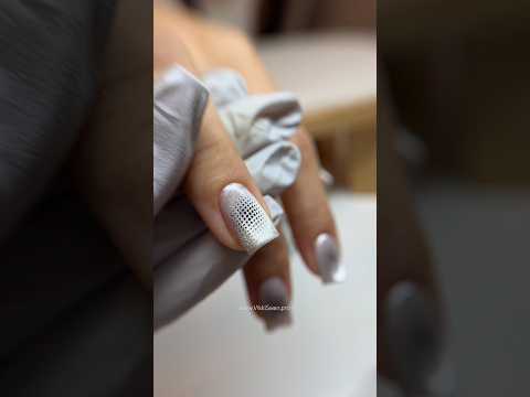 Russian manicure technique tutorial. Square nails with hard gel.Cat eye step by step. #nailart
