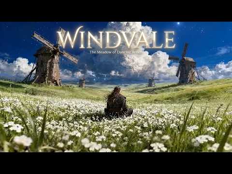 WINDVALE | The Meadow of Dancing Winds | Peaceful Nature Fantasy Ambience for Study & Relaxation