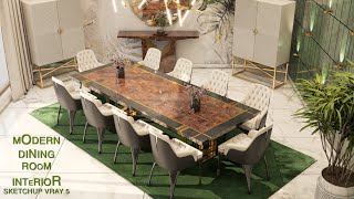 MODERN DINING ROOM INTERIOR | SketchUp | Vray 5 | Star Studio 3D | Naveed Aslam