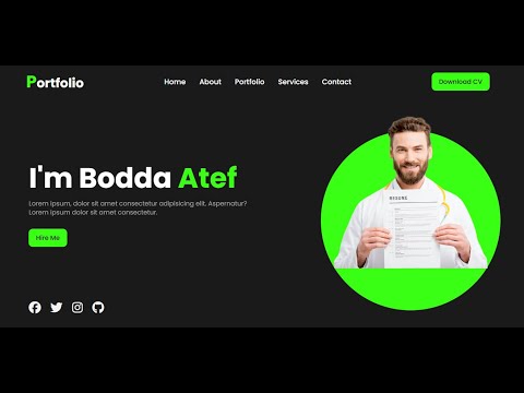 create personal portfolio website using HTML & CSS | step by step
