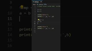 Swap Variables Using Third Variable In Python #python #swapvariables