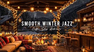 Jazz Relaxing Music for Studying, Work ⛄ Cozy Winter Porch Ambience & Smooth Jazz Instrumental Music