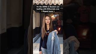 It’s the #2000s & boomers are beefing with #millennials over Ripped Jeans #2000sfashion