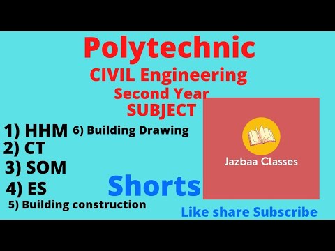CIVIL ENGINEERING||SUBJECT||SECOND YEAR||SYLLABUS #shorts #polytechnic #diploma #bteup
