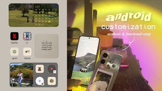 aesthetic & functional android phone setup📱✦ — widget combos & icons customization