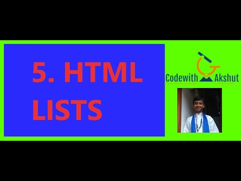 Web Designing tutorial | HTML Lists | Codewith Akshut